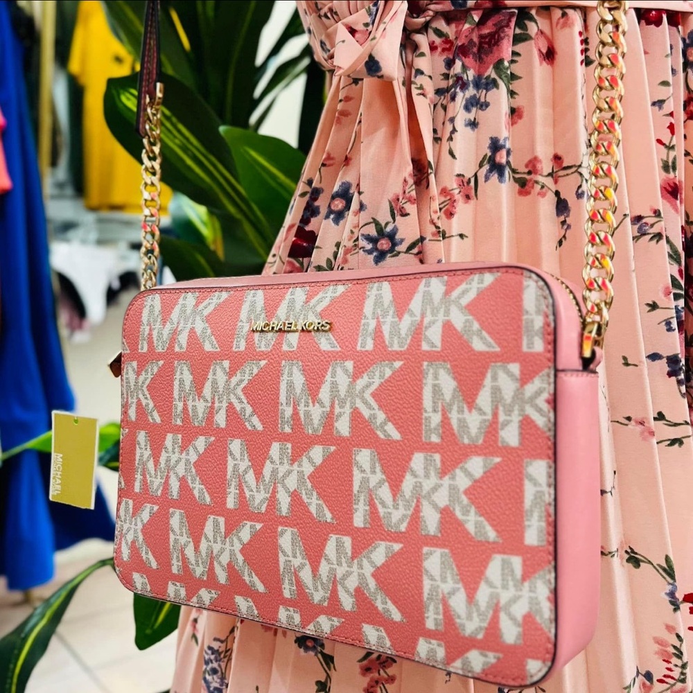 Michael Kors Jet Set Large EW Crossbody Primrose Multi signature NWT - Picture 7 of 7
